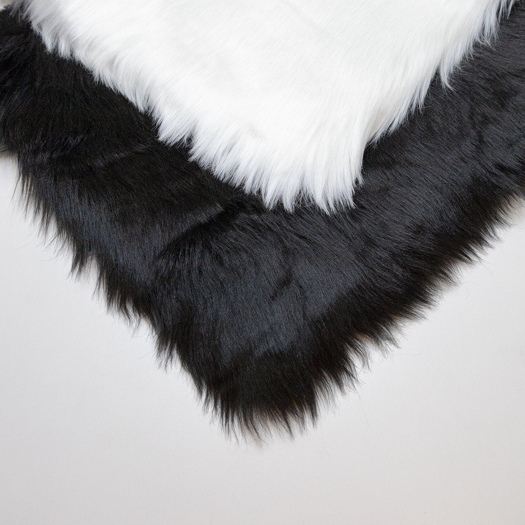 Faux Sheepskin Seat Covers, Headrests, &amp; Pillows Front &amp; Rear - Black (SET OF 7)
