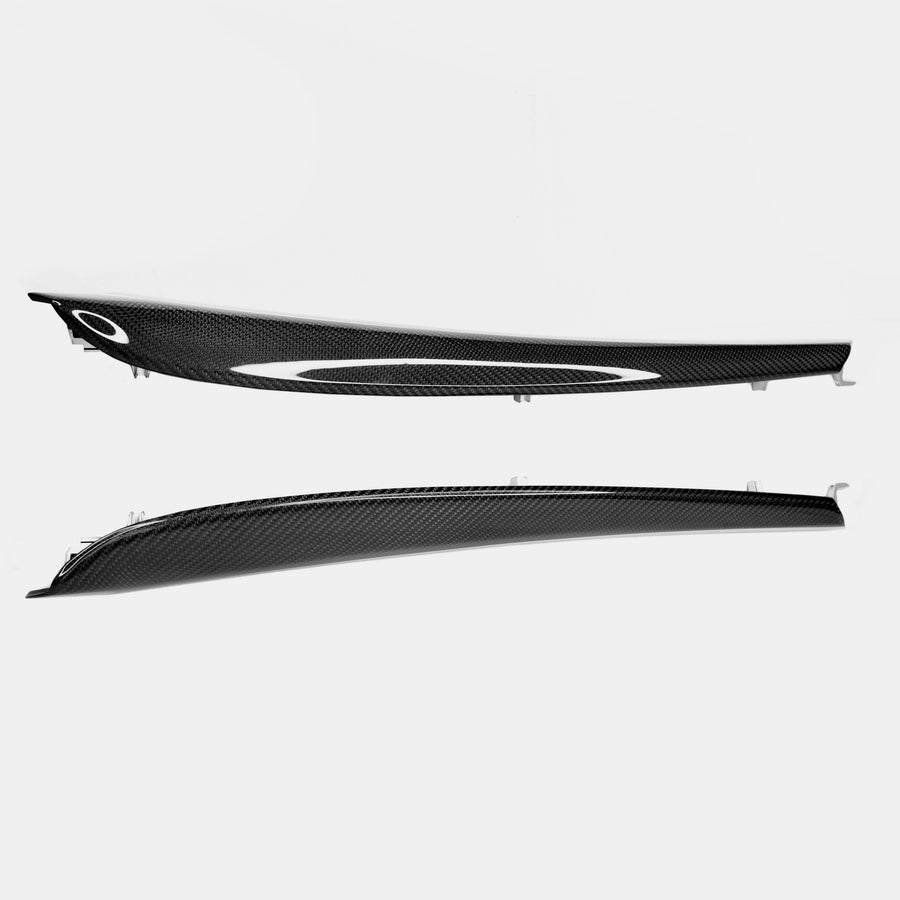 2021+ | Model 3 & Y Front Door Replacement Dashboard Extension Panels - Real Molded Carbon Fiber