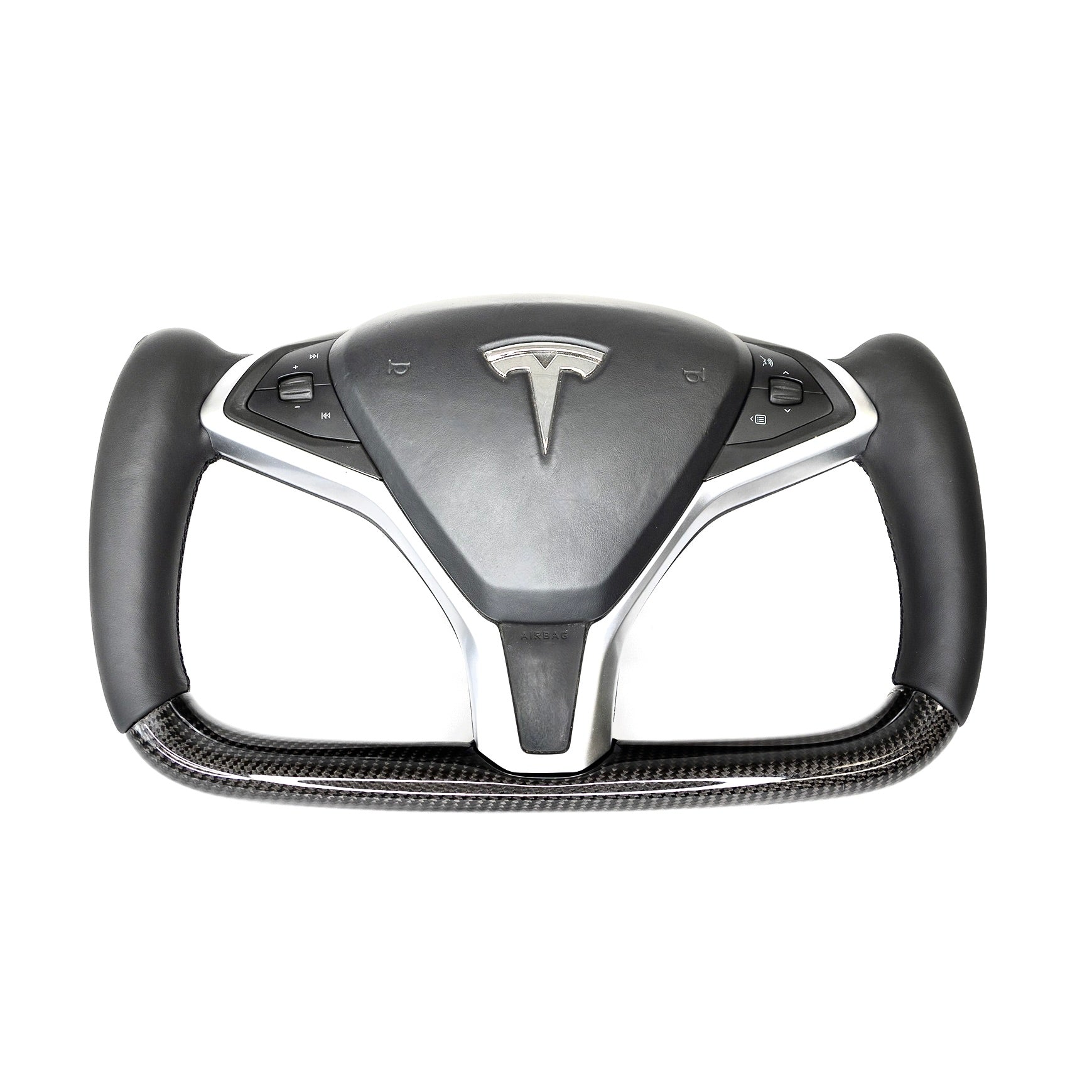 2012-2020 | Model S &amp; X Yoke Steering Wheel - Real Molded Carbon Fiber