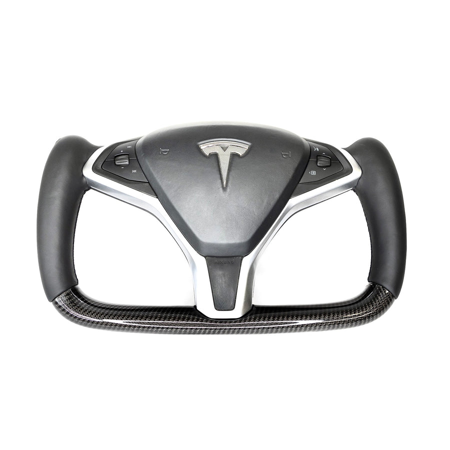 2012-2020 | Model S & X Yoke Steering Wheel - Real Molded Carbon Fiber