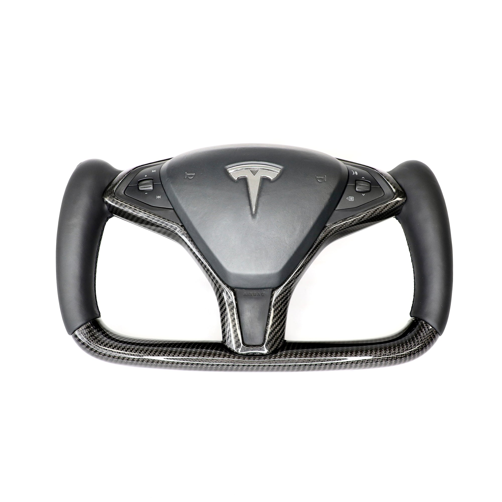 2012-2020 | Model S &amp; X Yoke Steering Wheel - Real Molded Carbon Fiber