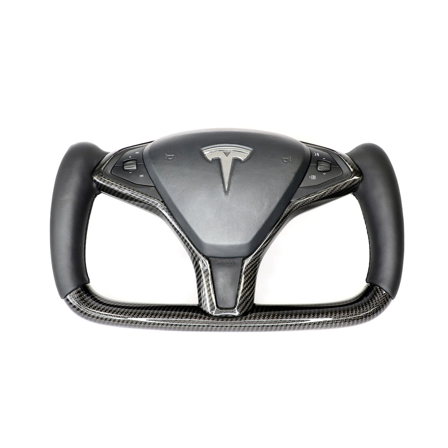 2012-2020 | Model S & X Yoke Steering Wheel - Real Molded Carbon Fiber