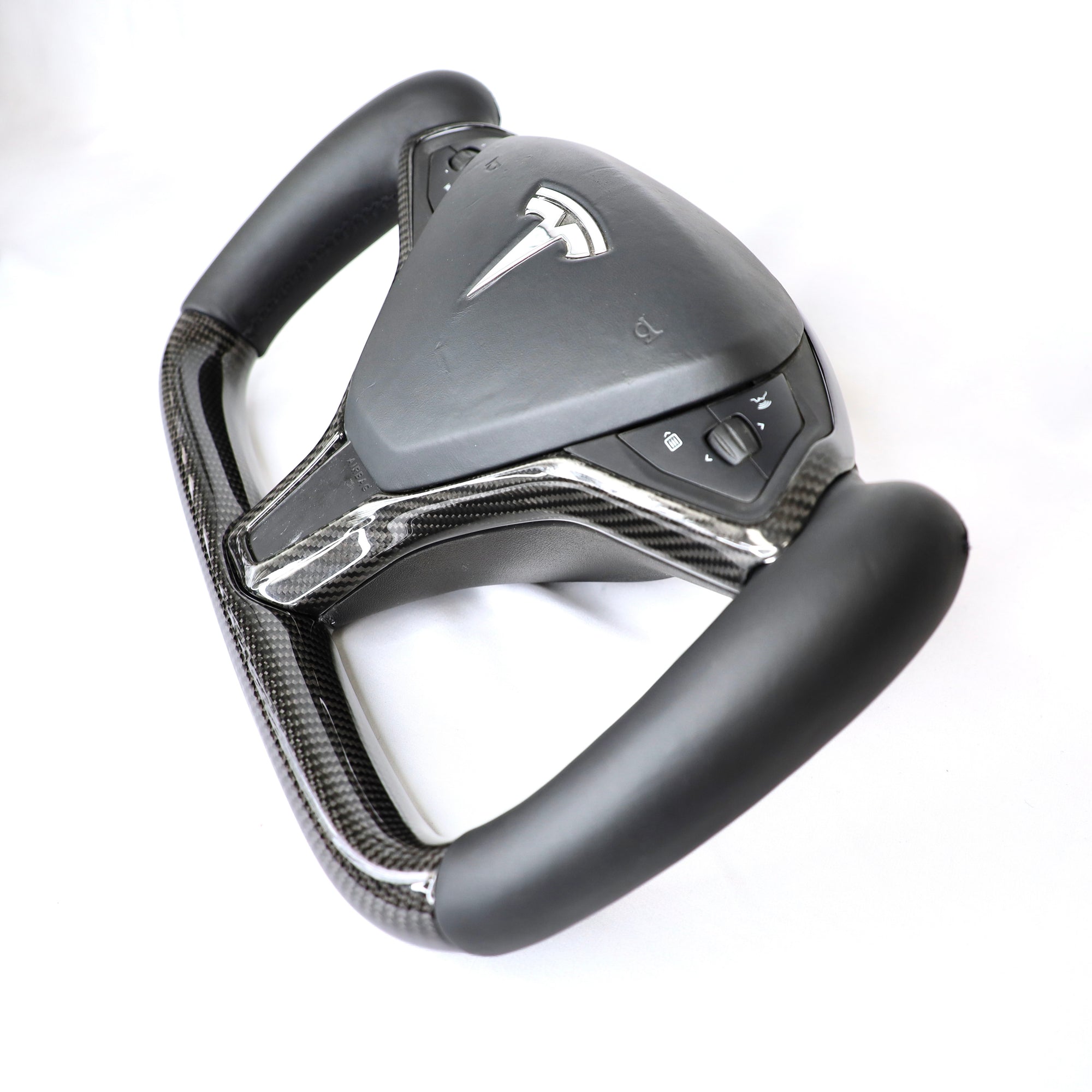2012-2020 | Model S &amp; X Yoke Steering Wheel - Real Molded Carbon Fiber
