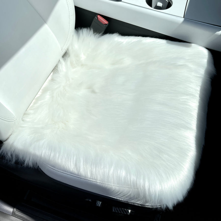 Faux Sheepskin Front Seat Covers - White (1 Pair)