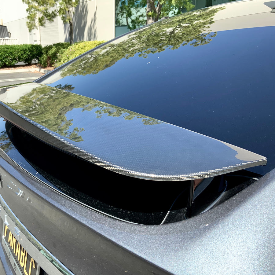 2022+ | Model X Spoiler Overlay - Real Molded Carbon Fiber