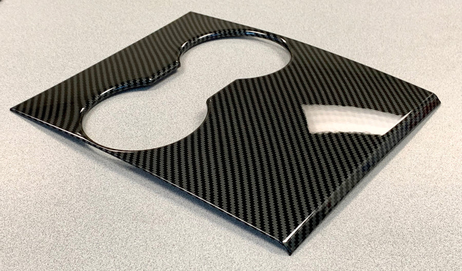 Model 3 & Y Center Console Cap ABS Plastic (Gen. 1) - Hydro Carbon Fiber Coated