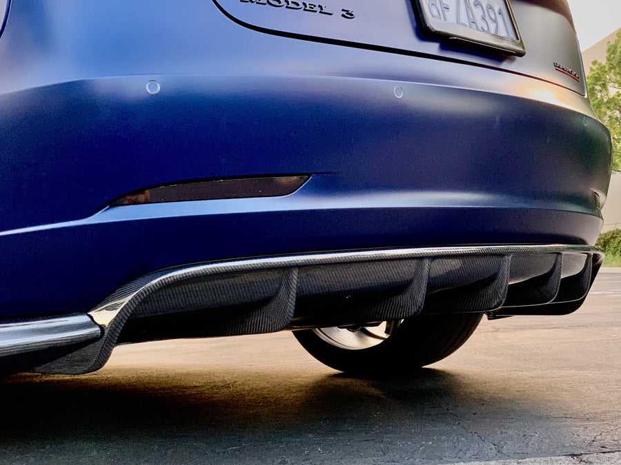 Model 3 Razzo Aero Diffuser - Real Molded Carbon Fiber