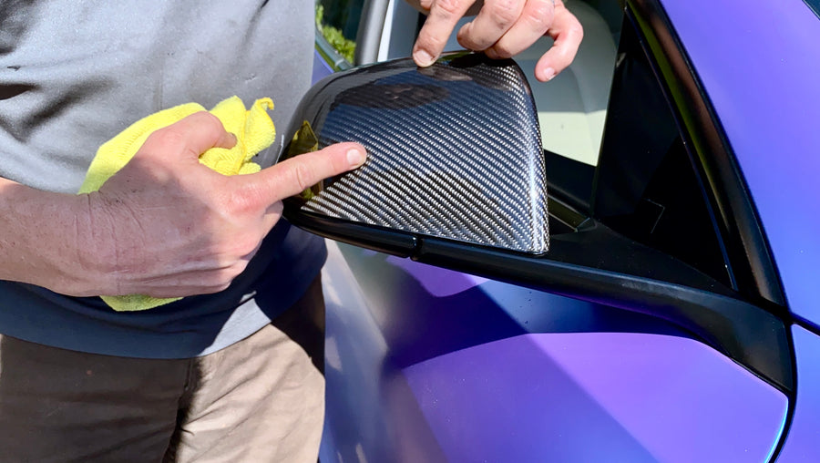 Model Y Side View Mirror Overlays - Real Molded Carbon Fiber (1 Pair)