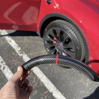 Model 3 & Y Upper Steering Wheel Overlay - Real Molded Carbon Fiber