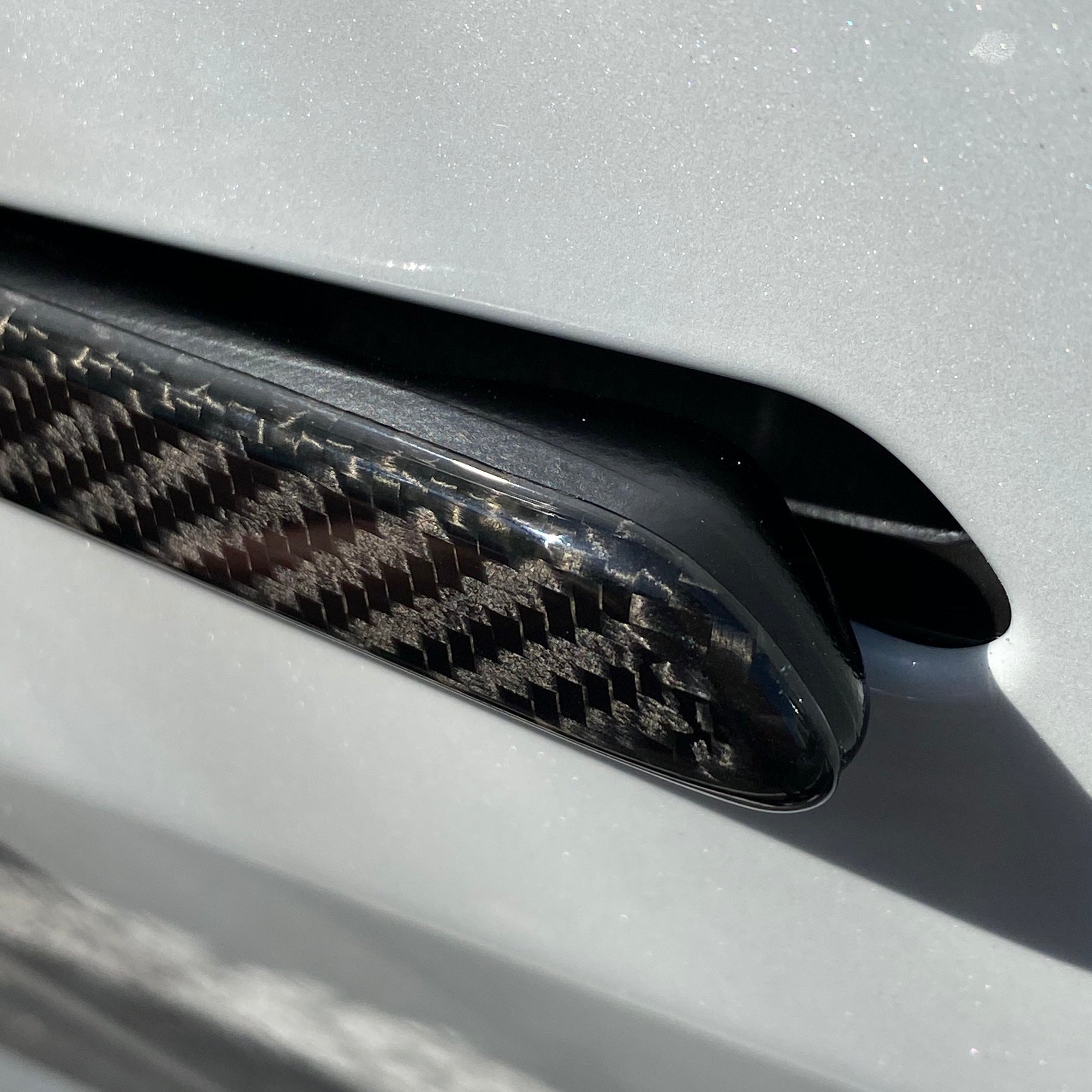 Model 3 Door Handle Overlays - Real Molded Carbon Fiber (Version 1.0)