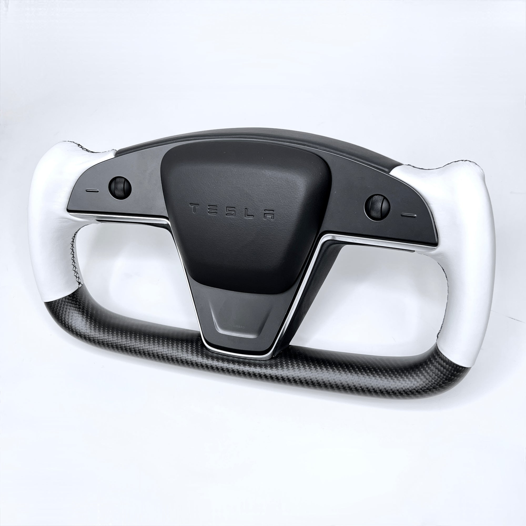2021-2023 | Model S &amp; X Yoke Heated Steering Wheel - Real Molded Carbon Fiber