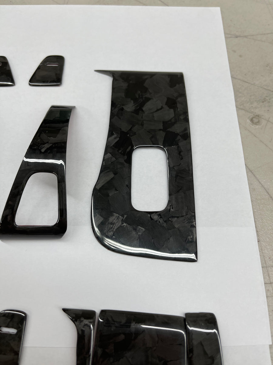 Model 3 Window & Door Switch Kit (10 Pieces) - Real Forged Carbon Fiber