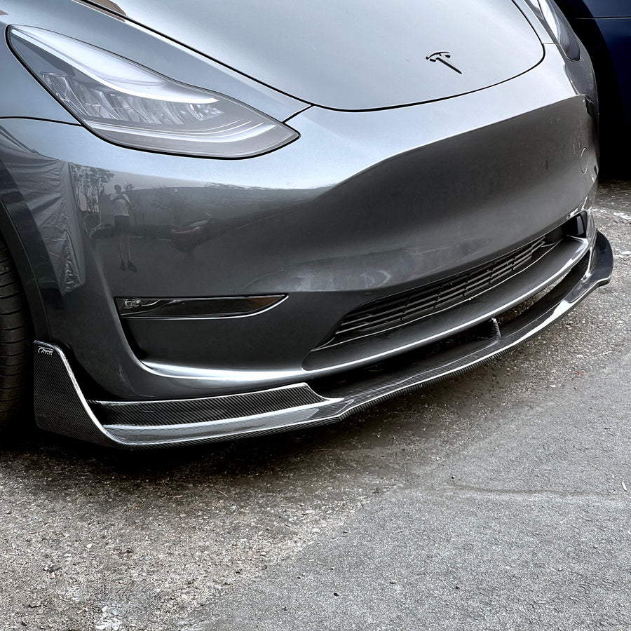 Model Y Viento Aero Front Lip - Real Molded Carbon Fiber