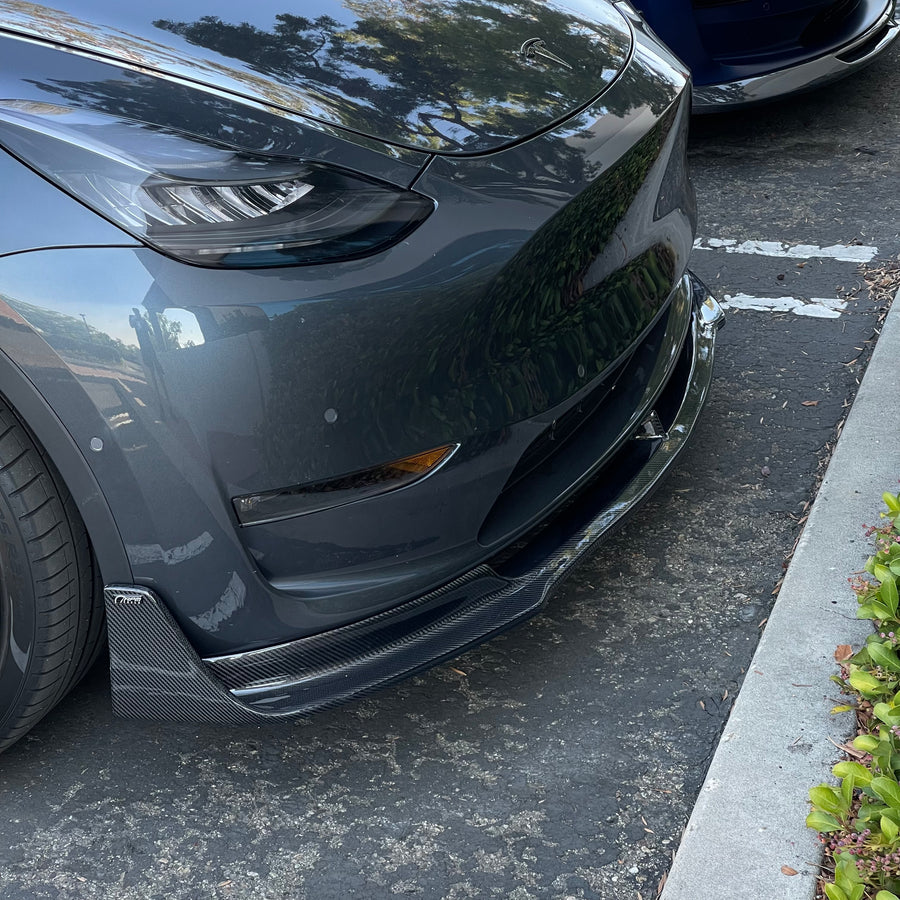 Model Y Viento Aero Front Lip - Real Molded Carbon Fiber