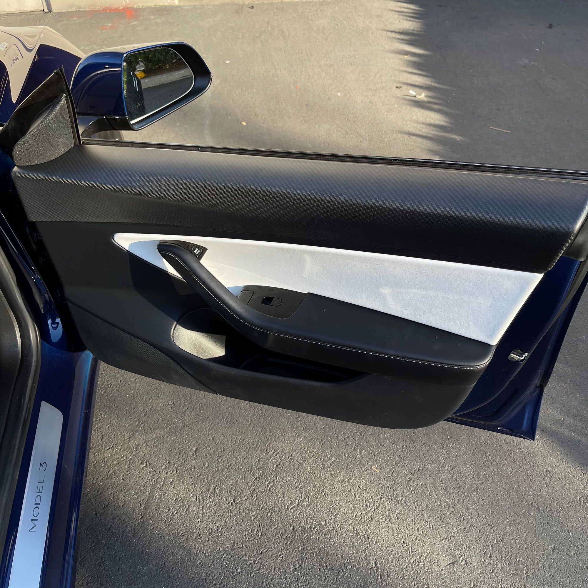 2017-2020 | Model 3 Front Door Panel Overlays (1 Pair) - Real Molded Carbon Fiber