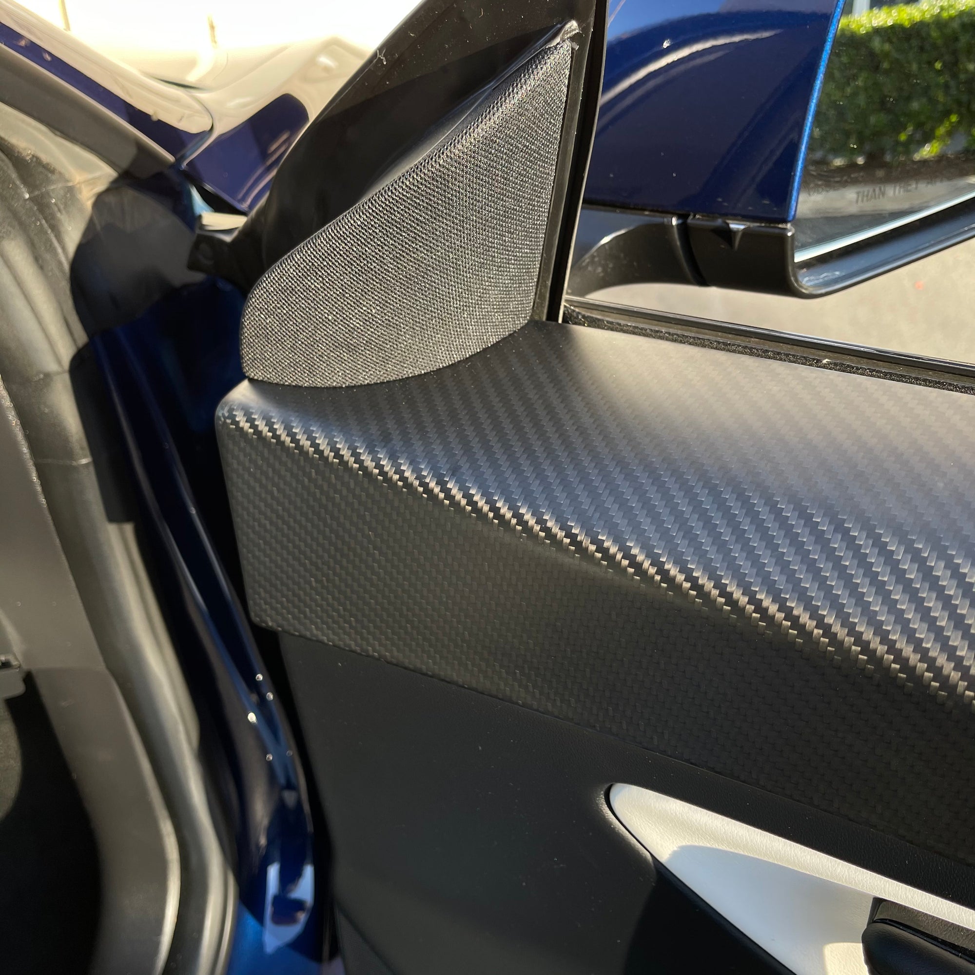 2017-2020 | Model 3 Front Door Panel Overlays (1 Pair) - Real Molded Carbon Fiber