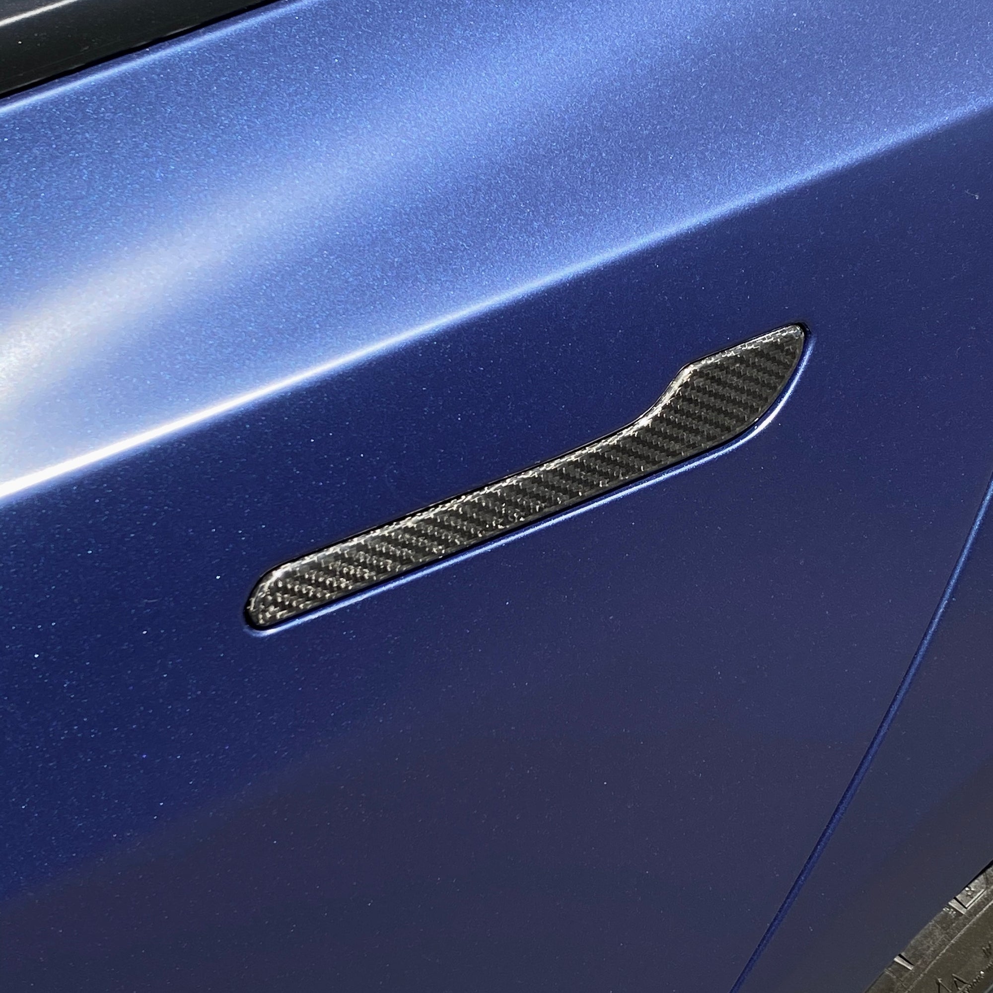 Model 3 Door Handle Overlays - Real Molded Carbon Fiber (Version 1.0)