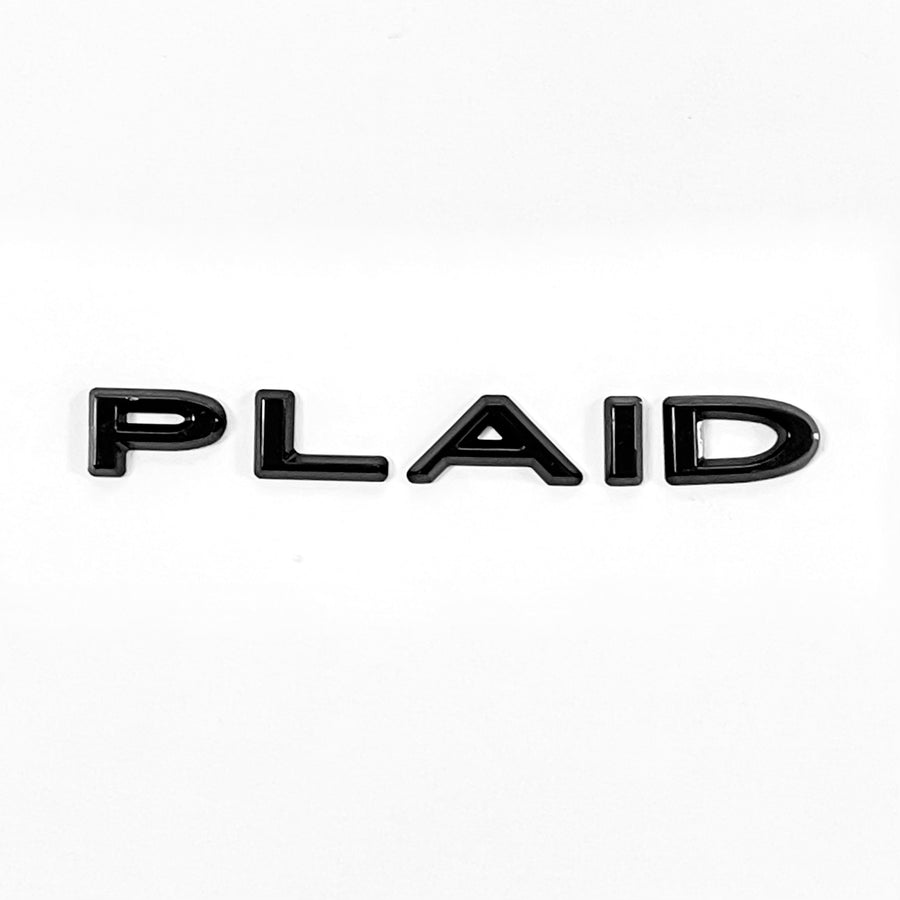 PLAID Badge Trunk Emblems - Black, Chrome, or Red Color