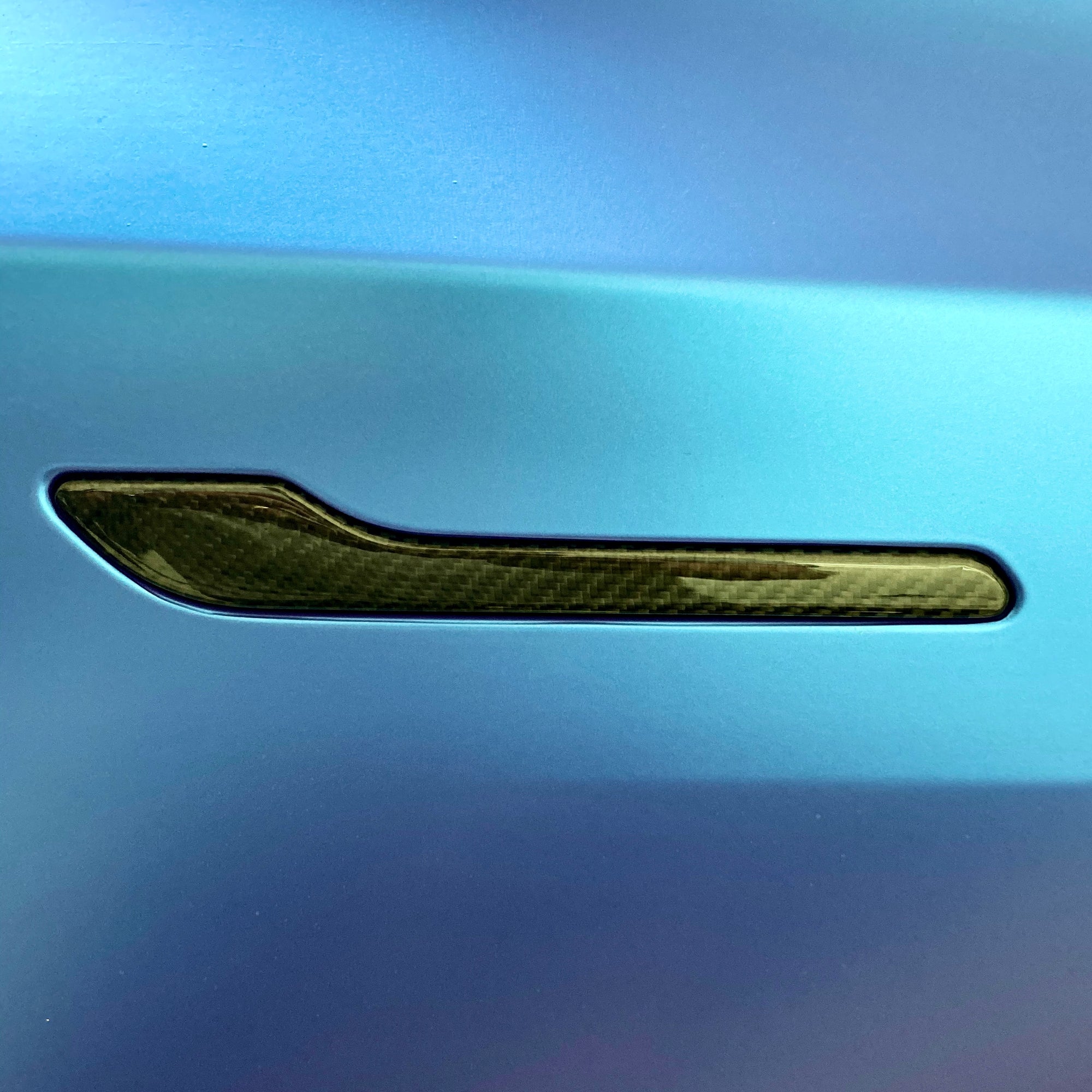 Model 3 Door Handle Overlays - Real Molded Carbon Fiber (Version 1.0)