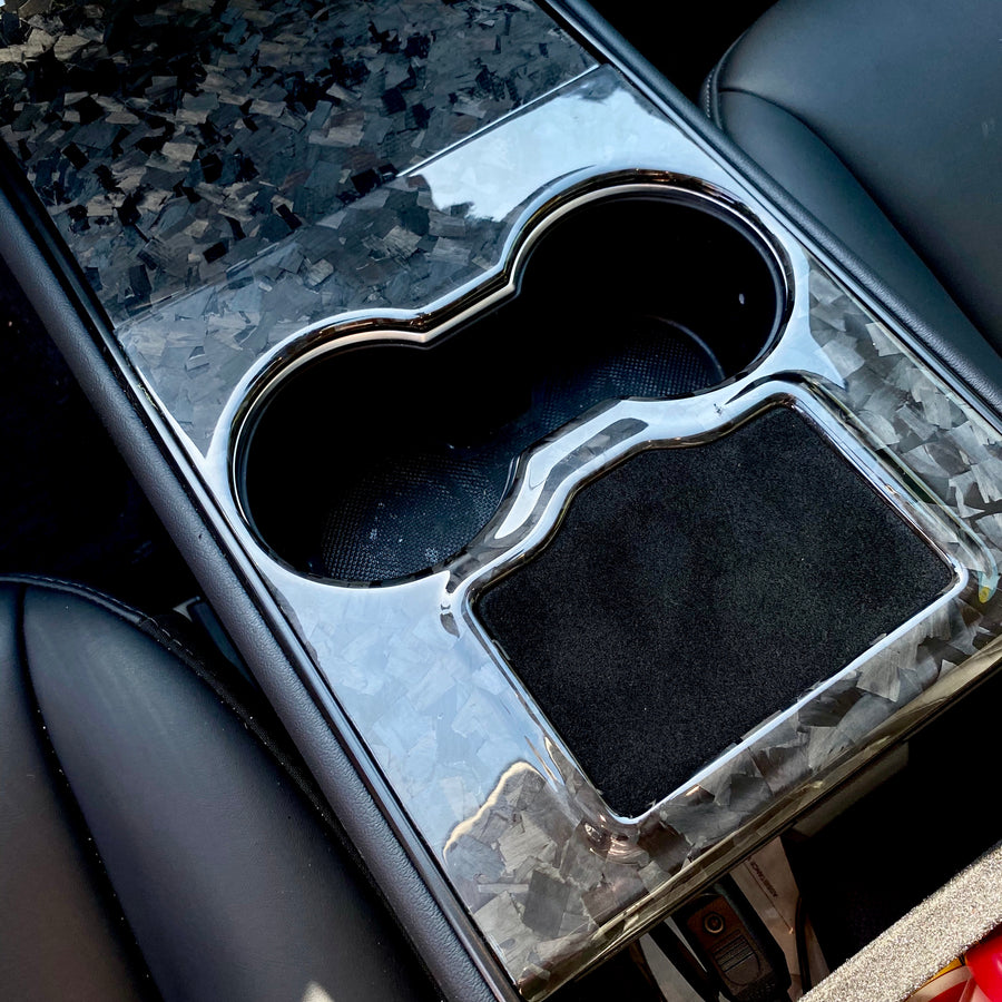 Model 3 & Y Center Console Overlay (Gen. 1) - Real Forged Carbon Fiber