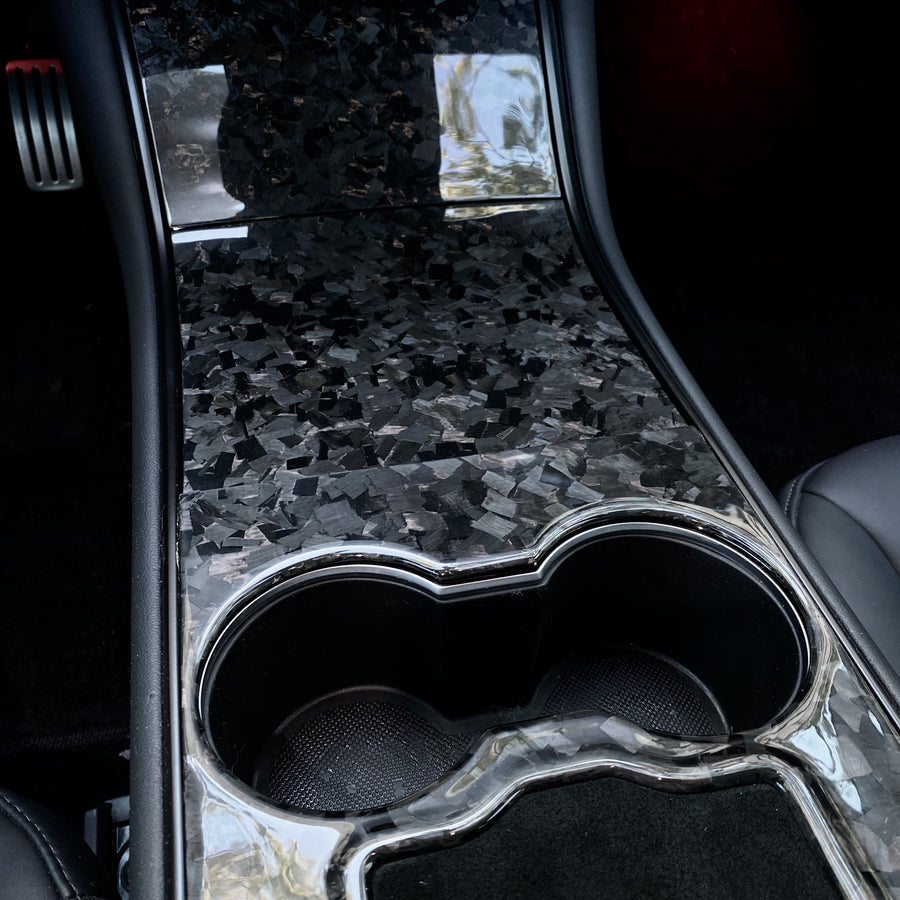 Model 3 & Y Center Console Overlay (Gen. 1) - Real Forged Carbon Fiber