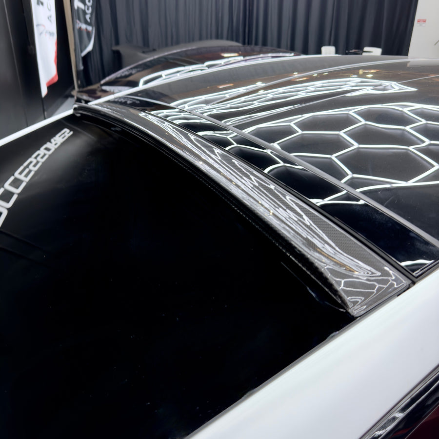 Model X Rear Window Spoiler (Hollow Version) - Real Molded Carbon Fiber