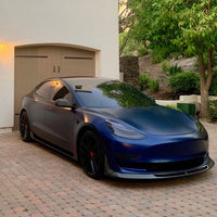 Model 3 Razzo Side Skirts Solid Back Style (1 Pair) - Real Molded Carbon Fiber
