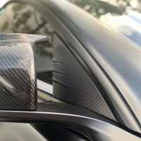 Model 3 A-Pillar Accent Overlays (1 Pair) - Real Molded Carbon Fiber