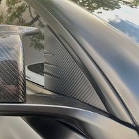 Model 3 A-Pillar Accent Overlays (1 Pair) - Real Molded Carbon Fiber