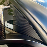 Model 3 A-Pillar Accent Overlays (1 Pair) - Real Molded Carbon Fiber