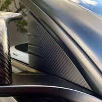 Model Y A-Pillar Accent Overlays (1 Pair) - Real Molded Carbon Fiber