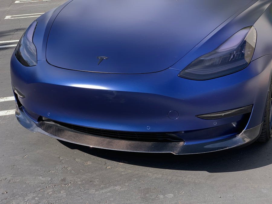 Model 3 Front Lip Gen. 2 - Real Molded Carbon Fiber