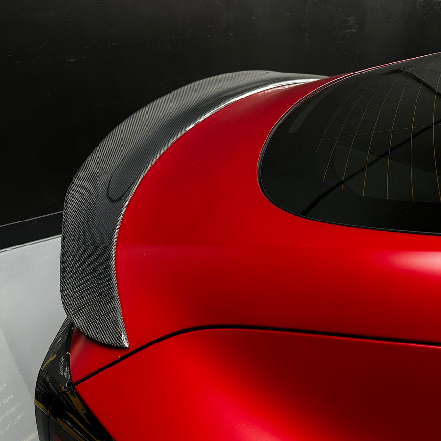 Model 3 Europa Rear Spoiler - Real Molded Carbon Fiber