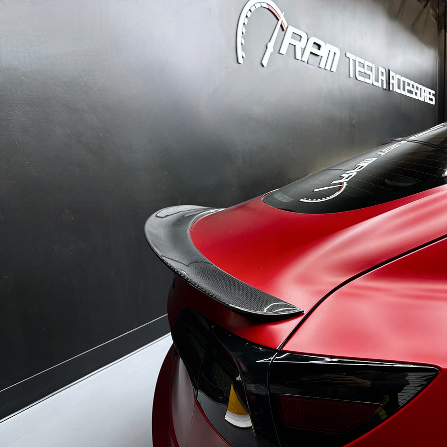 Model 3 Europa Rear Spoiler - Real Molded Carbon Fiber