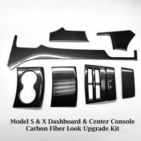 2012-2021 | Model S & X Dashboard & Center Console Upgrade Kit (7 Pieces) - Hydro Carbon Fiber Coated