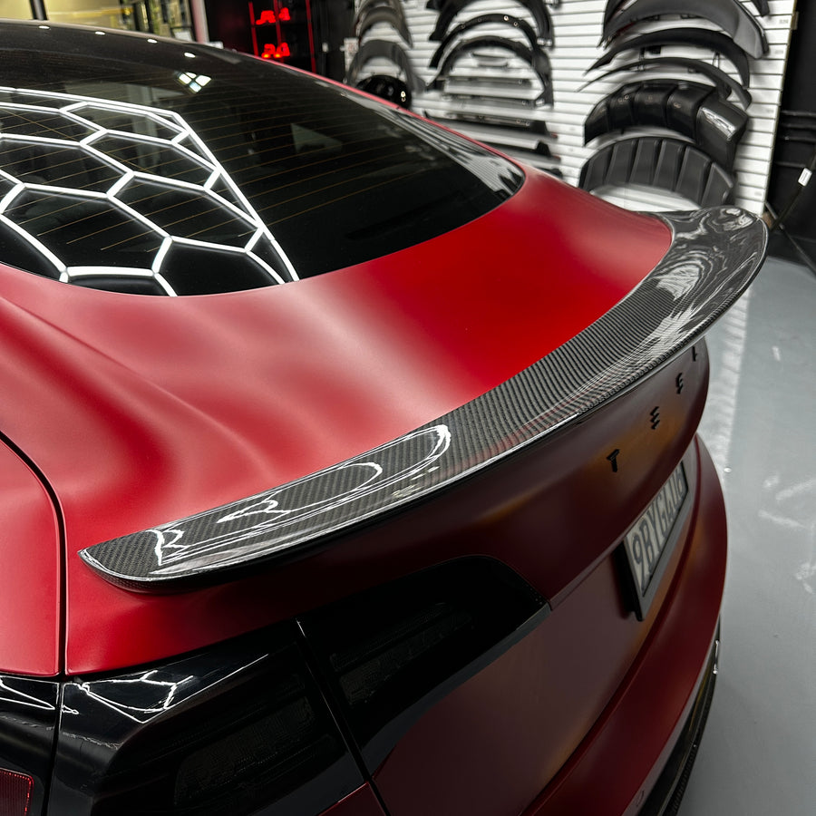 Model 3 Europa Rear Spoiler - Real Molded Carbon Fiber