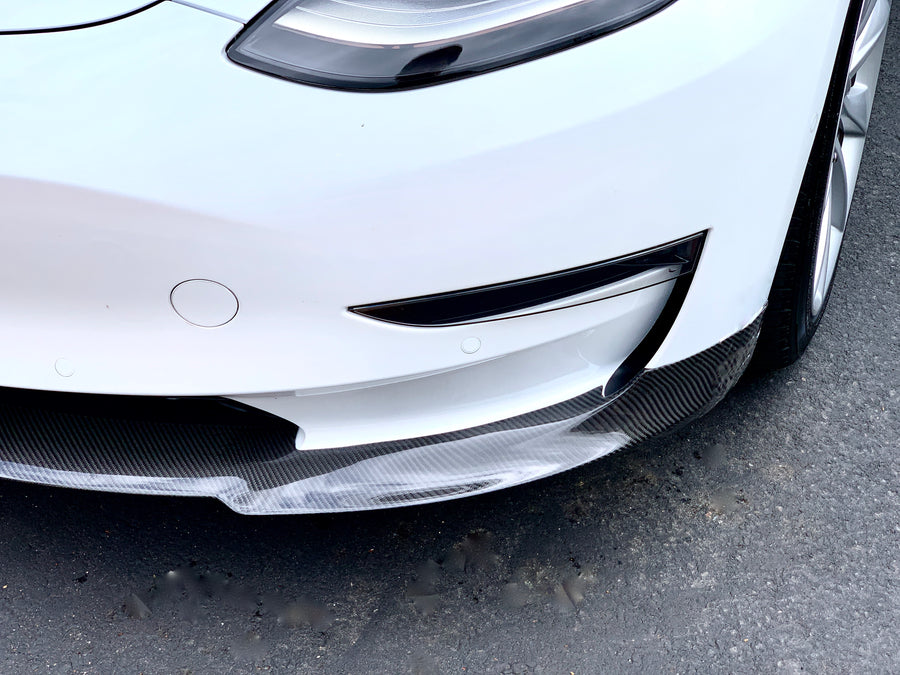 Model 3 Front Lip Gen. 2 - Real Molded Carbon Fiber