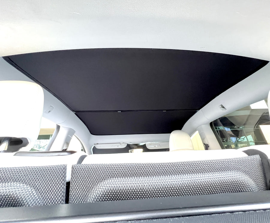 Model Y Sunroof Sunshade (2 Piece Style) - Black or Grey (Free Ground U.S. Shipping)