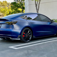 Model 3 Razzo Side Skirts Solid Back Style (1 Pair) - Real Molded Carbon Fiber