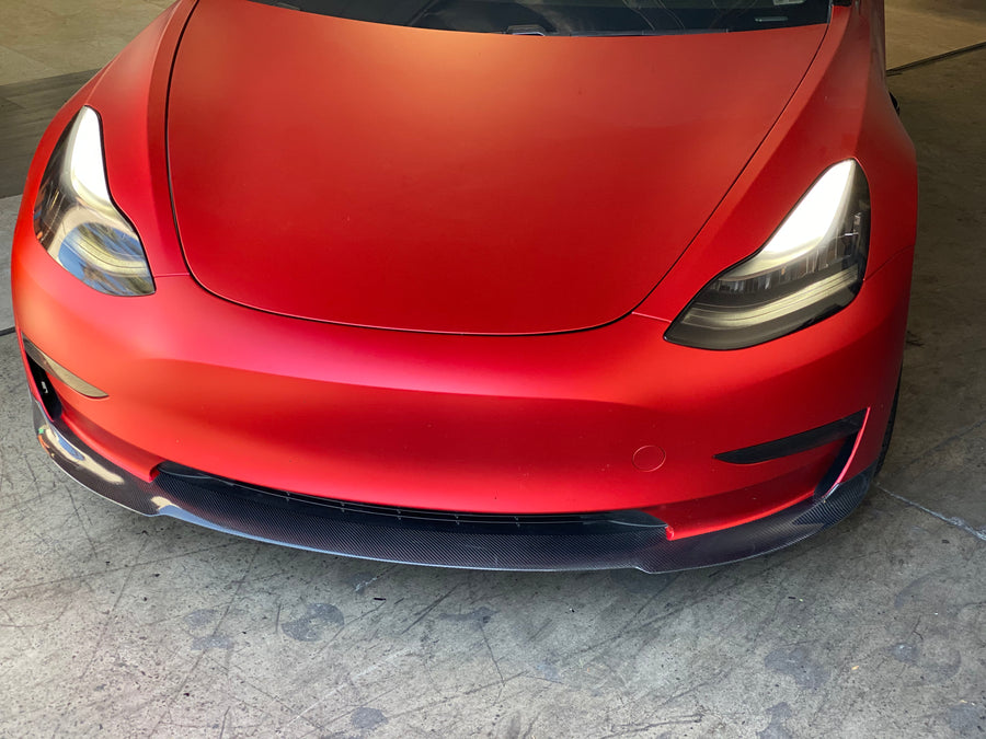 Model 3 Front Lip Gen. 2 - Real Molded Carbon Fiber