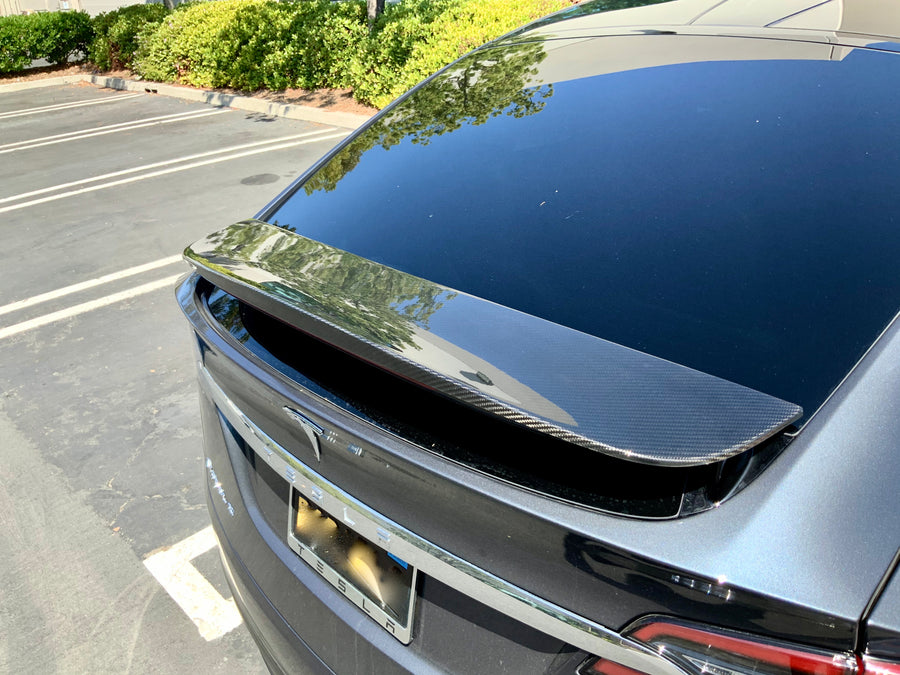 2022+ | Model X Spoiler Overlay - Real Molded Carbon Fiber