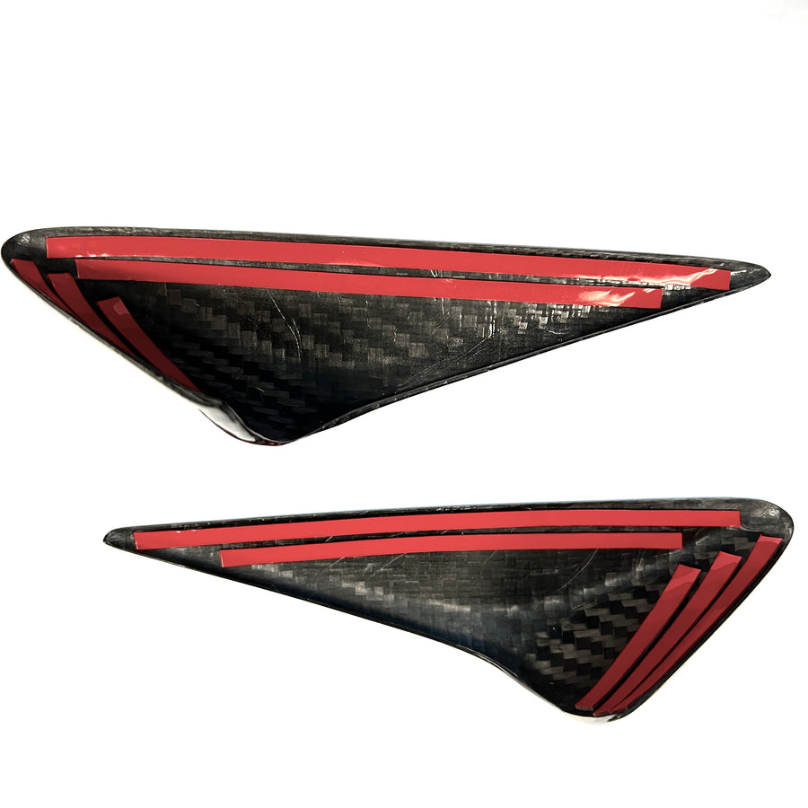 2021-2022 | Model S Top Half Style Turn Signal Overlays - Fits Hardware 3.0 - Real Dry Molded Carbon Fiber (1 Pair)