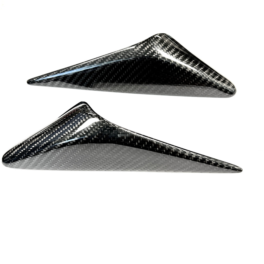 2021-2022 | Model S Top Half Style Turn Signal Overlays - Fits Hardware 3.0 - Real Dry Molded Carbon Fiber (1 Pair)