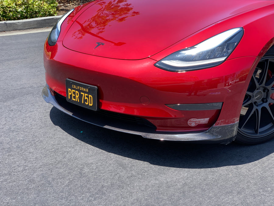 Model 3 Front Lip Gen. 2 - Real Molded Carbon Fiber