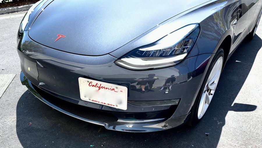 Model 3 Front Lip Gen. 2 - Real Molded Carbon Fiber