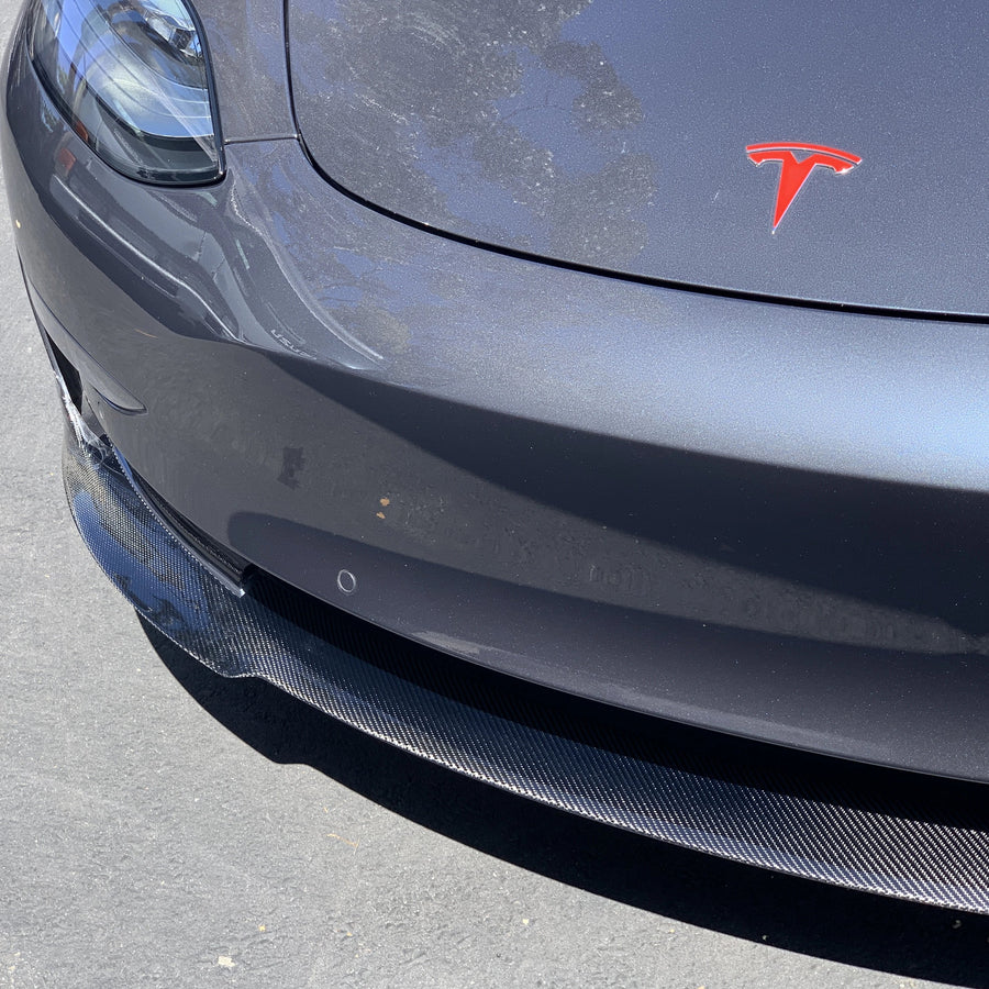 Model 3 Front Lip Gen. 2 - Real Molded Carbon Fiber