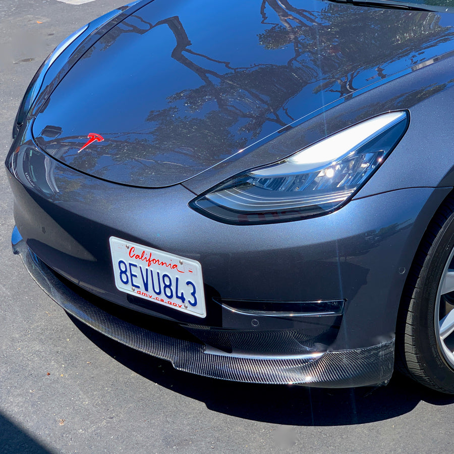 Model 3 Front Lip Gen. 2 - Real Molded Carbon Fiber