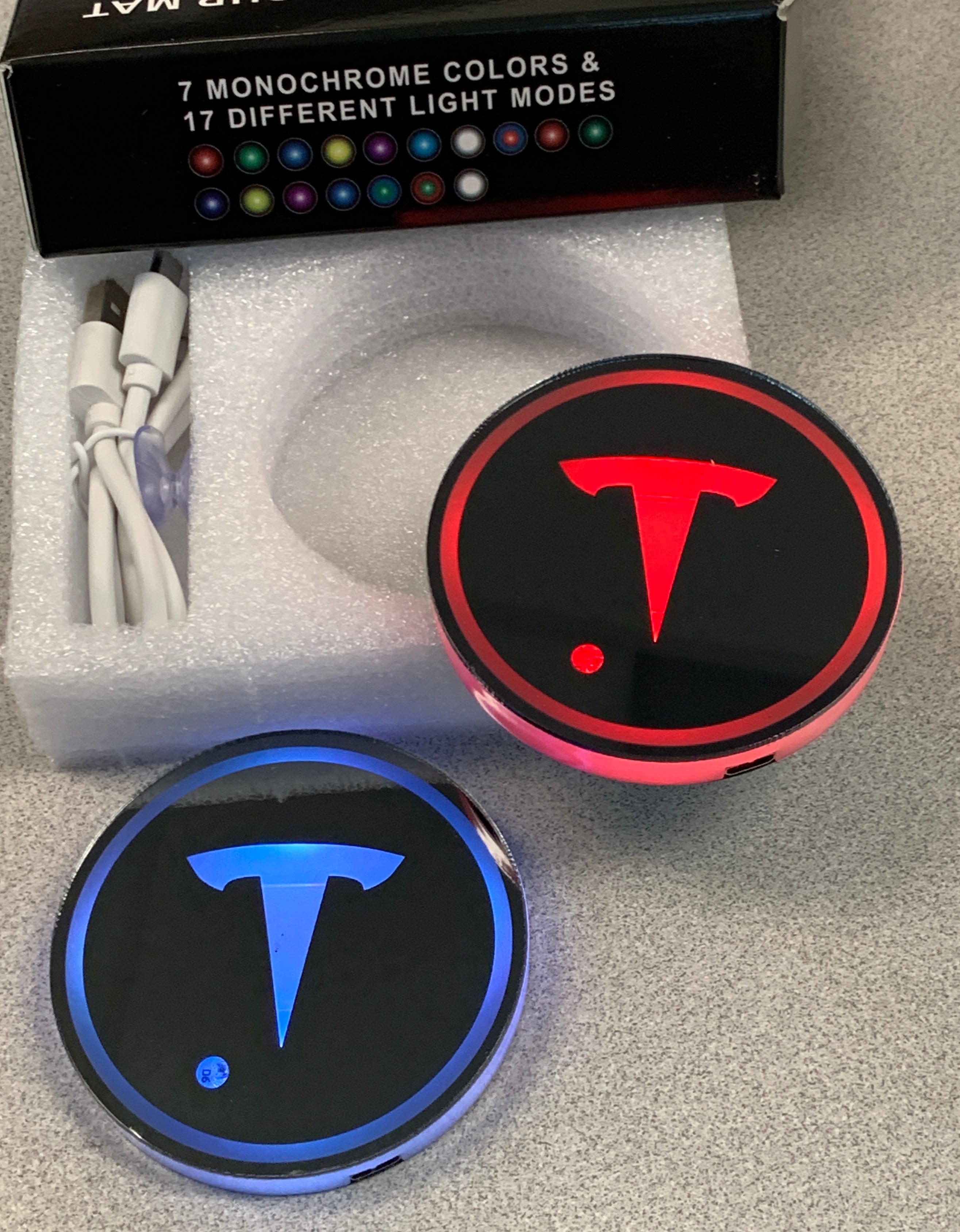 Cupholder LED Light Pucks (1 Pair) RPM TESLA Aftermarket Accessories