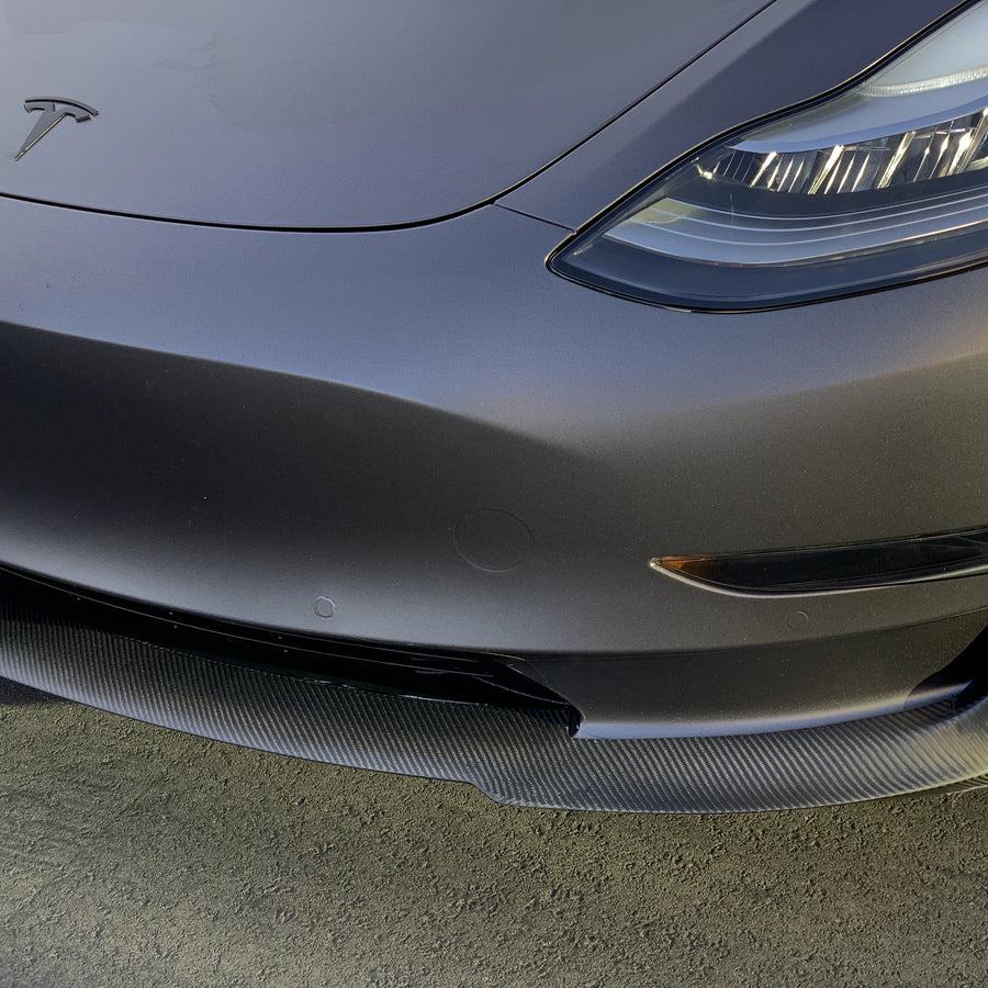 Model 3 Front Lip Gen. 2 - Real Molded Carbon Fiber