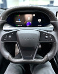 2021-2023 Model S & X Sport Steering Wheel Horizontal Top & Bottom- Real Molded Carbon Fiber